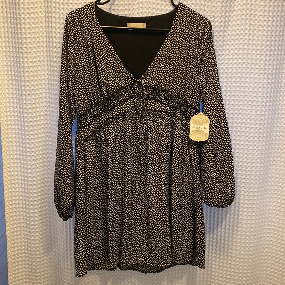 Black and white babydoll mini dress